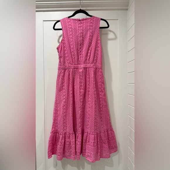 J. Crew Factory Pink Eyelet Midi Dress - Picture 3 of 5